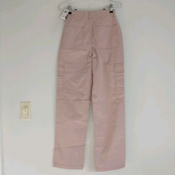 New Hollister Ultra High Rise Dad Pant Women 23R Pink Cargo Casual Utility Norm - Picture 3 of 6